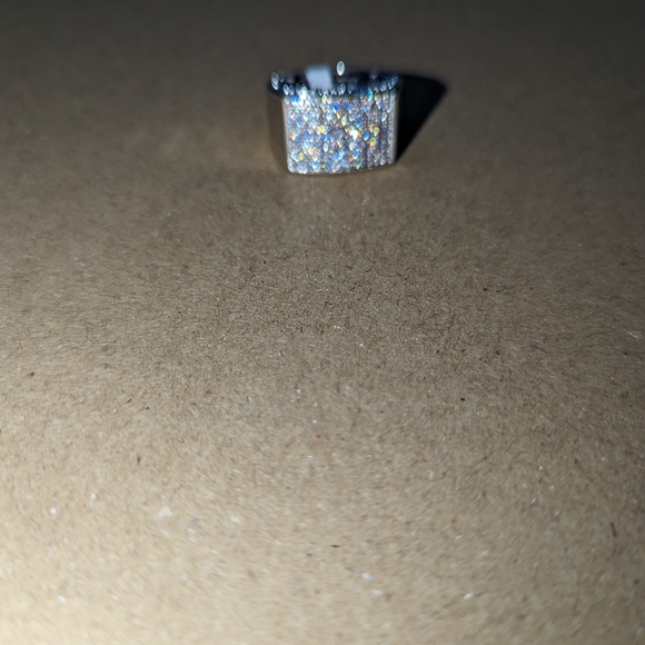 Men\'s silver diamond ring, size 8